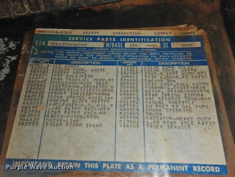 image for item DG1518 1975 GMC 6500  grain truck