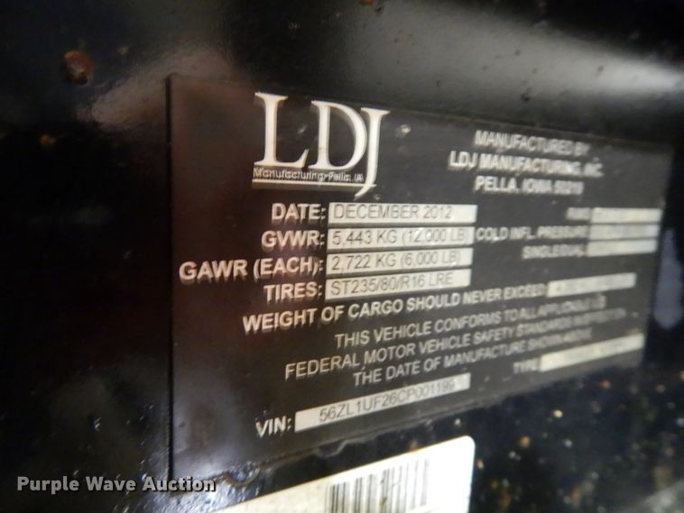 image for item HX9516 2013 Thunder Creek fuel tank trailer