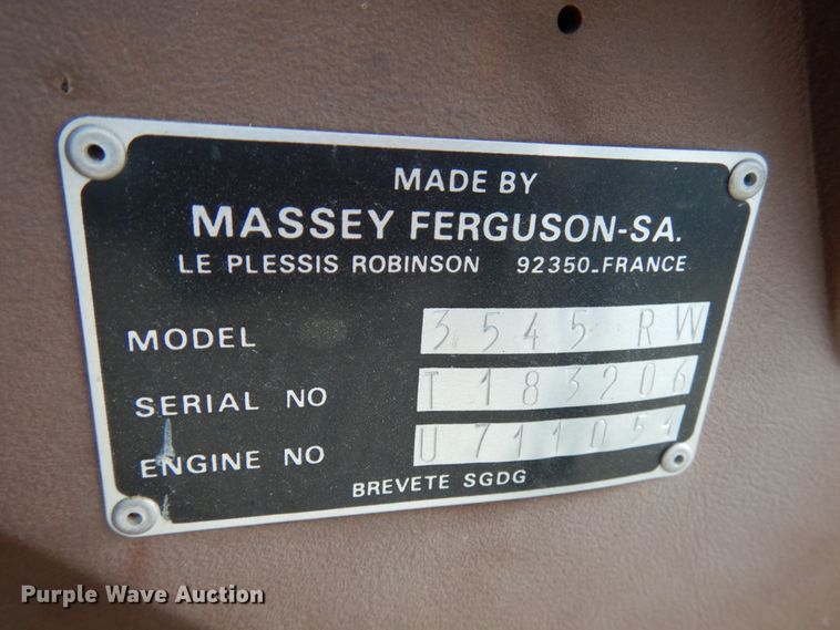 image for item HX9525 1985 Massey-Ferguson 3545  tractor