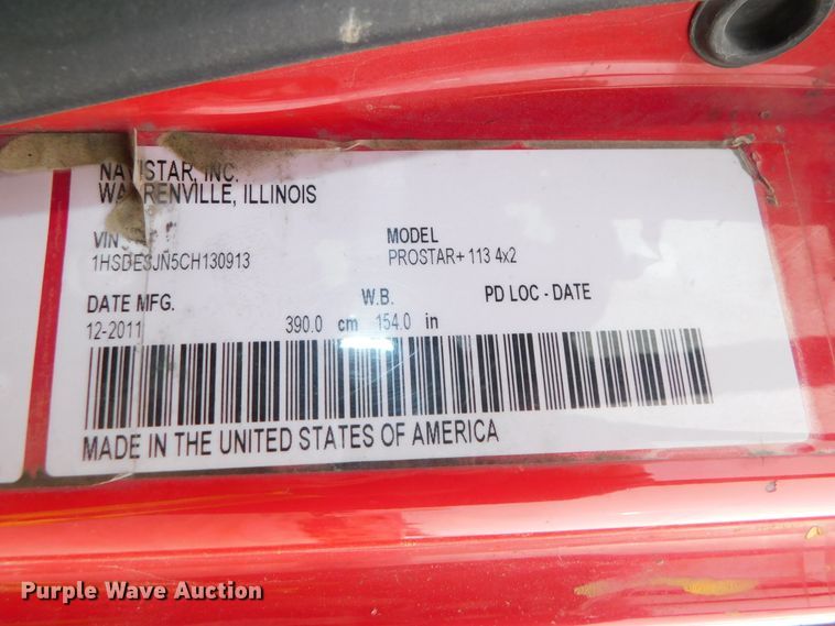 image for item DJ5893 2012 International ProStar Plus  semi truck