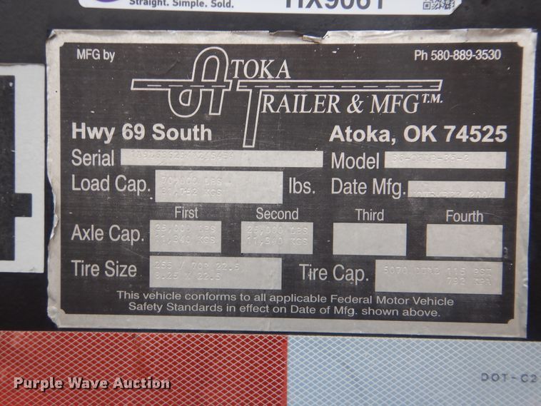 image for item HX9061 2004 Atoka 36-OKLB-35-2 flatbed trailer