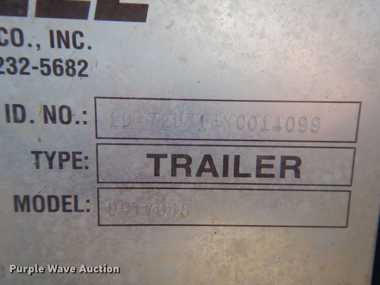 image for item HX9080 1999 Trail-Eze DHT7048 drop deck equipment trailer