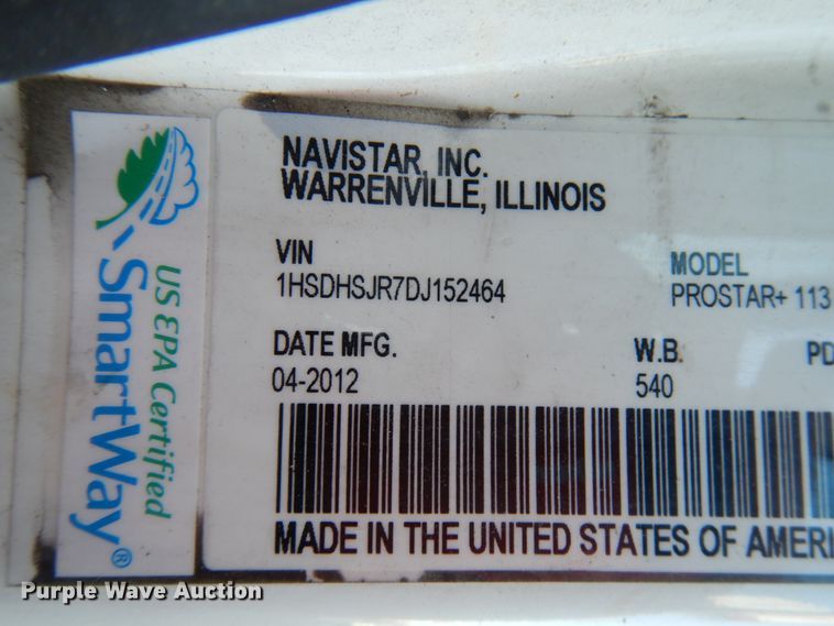 image for item HX9507 2013 International ProStar Plus  semi truck