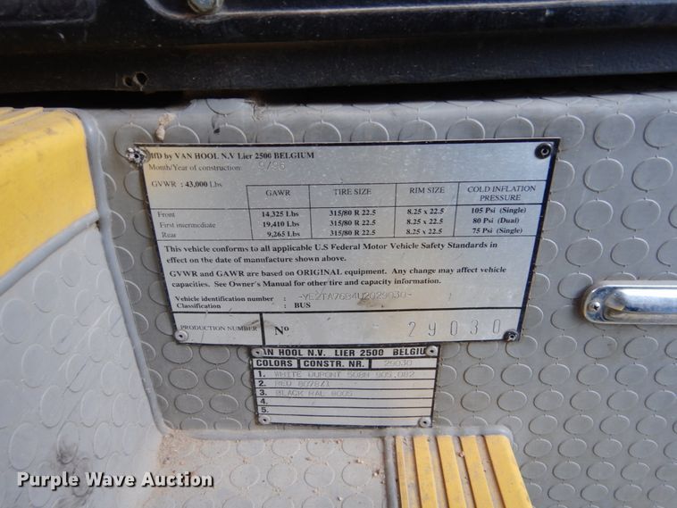 image for item DC8770 1997 Van Hool  coach bus