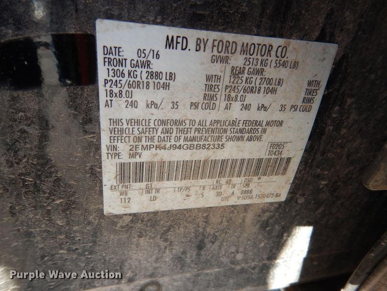 image for item DC8799 2016 Ford Edge  SUV