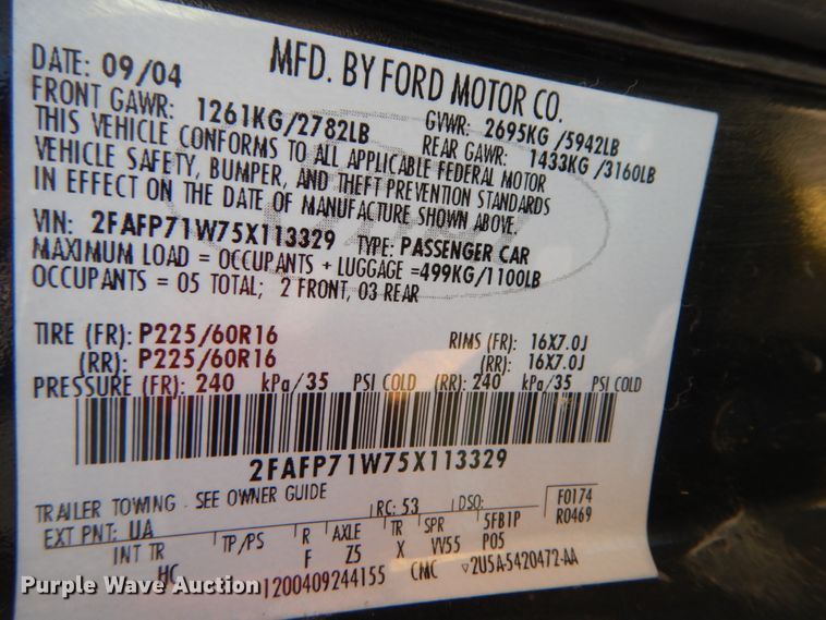 image for item DF3230 2005 Ford Crown Victoria Police Interceptor