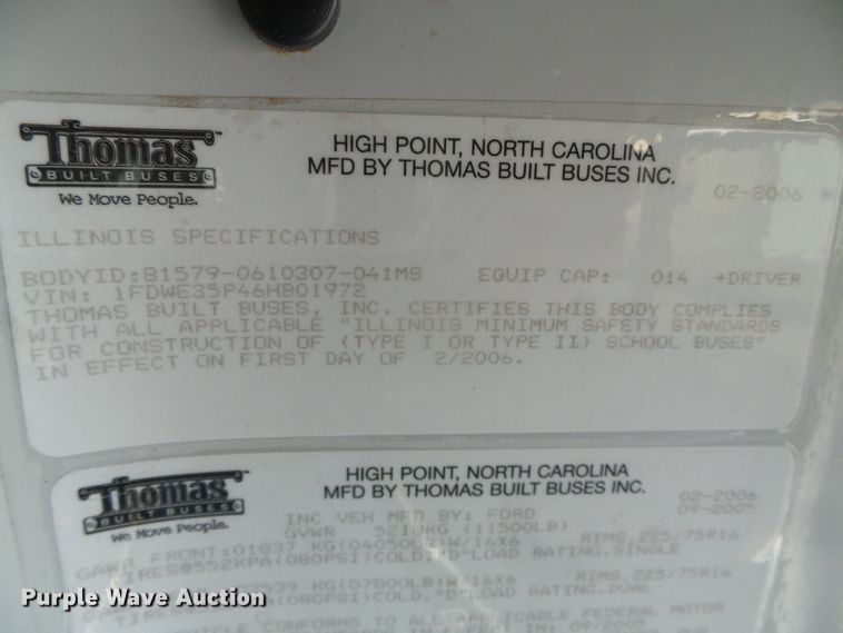 image for item DG8401 2006 Ford E350  school bus