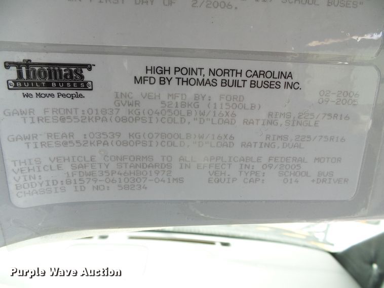 image for item DG8401 2006 Ford E350  school bus