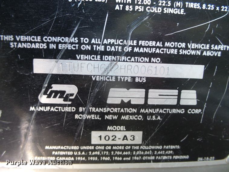 image for item DG8403 1987 MCI 102-A3  coach bus