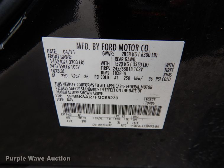 image for item DJ2767 2015 Ford Explorer Police Interceptor  SUV