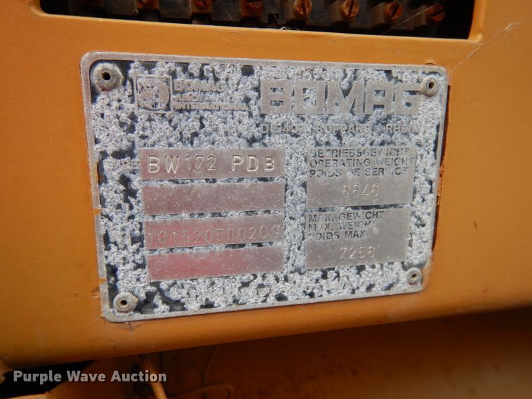 image for item DJ2775 Bomag BW172PD2  single drum roller