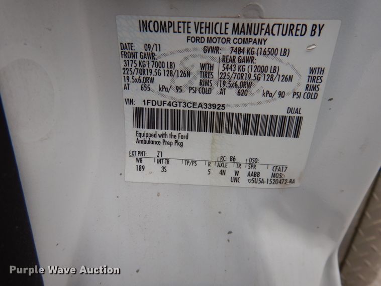 image for item DJ6996 2012 Ford F450 Super Duty  ambulance