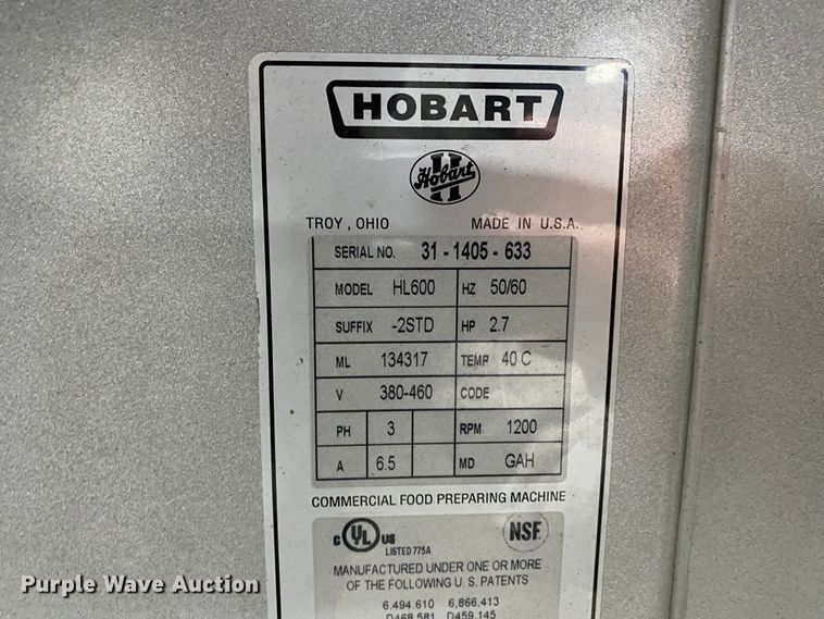 image for item EL9746 Hobart HL600 mixer