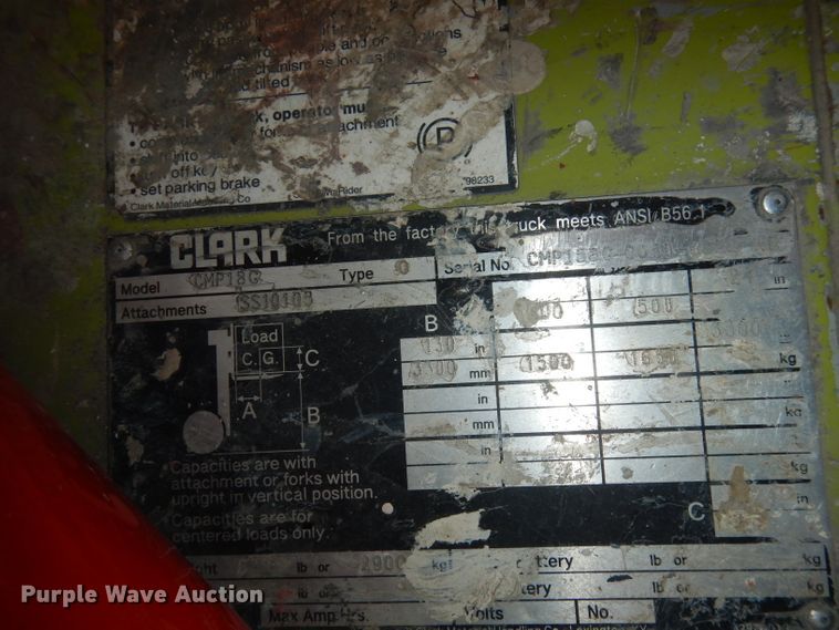 image for item HE9301 Clark CMP180  forklift