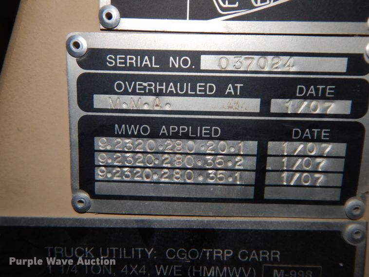 image for item HP9128 American General M998 Humvee  SUV