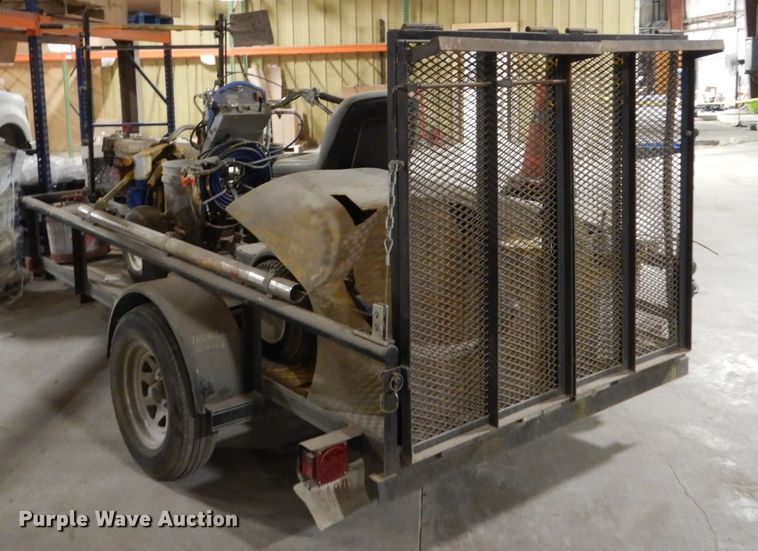 image for item HU9834 2004 Big Tex utility trailer with paint striping equipment