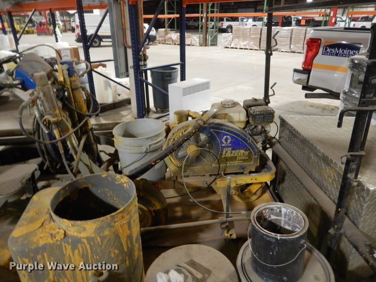 image for item HU9834 2004 Big Tex utility trailer with paint striping equipment