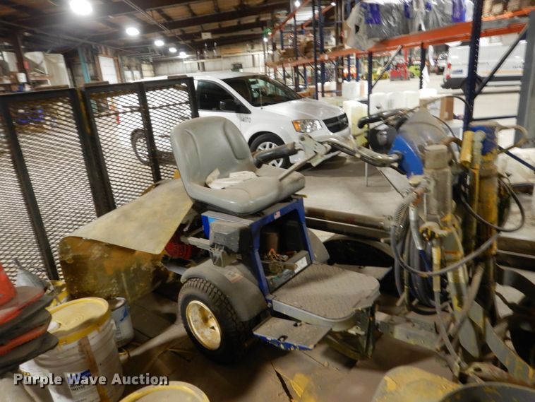 image for item HU9834 2004 Big Tex utility trailer with paint striping equipment