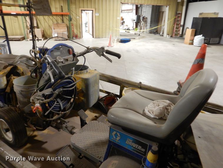 image for item HU9834 2004 Big Tex utility trailer with paint striping equipment