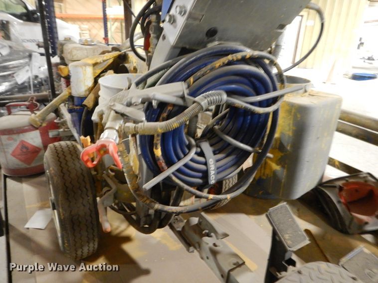 image for item HU9834 2004 Big Tex utility trailer with paint striping equipment