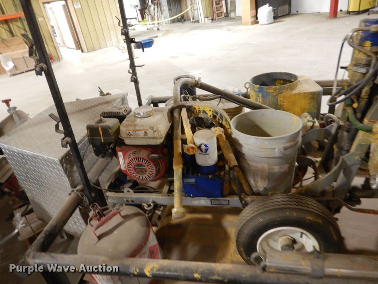 image for item HU9834 2004 Big Tex utility trailer with paint striping equipment