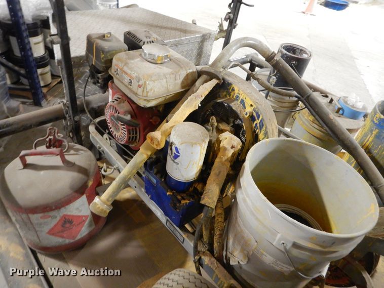 image for item HU9834 2004 Big Tex utility trailer with paint striping equipment