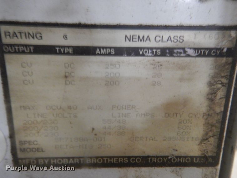 image for item HV9569 Hobart BetaMig 250 welder