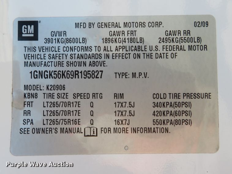 image for item DI3989 2009 Chevrolet Suburban LT 2500  SUV