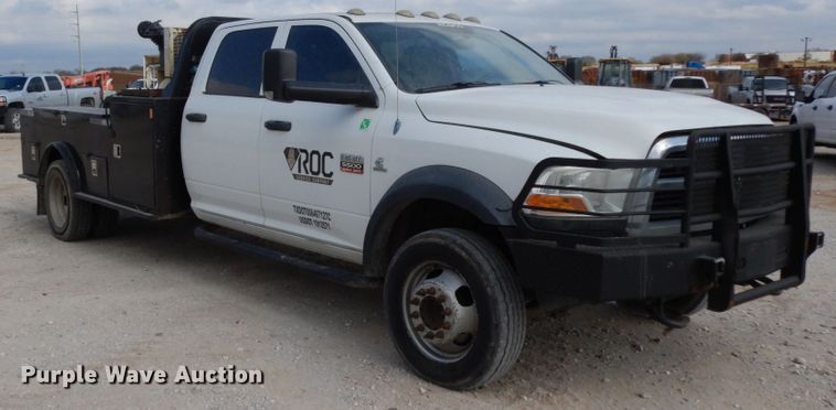 image for item DJ8082 2011 Dodge Ram 5500HD  Crew Cab flatbed truck