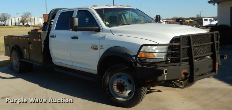 image for item DJ8094 2012 Dodge Ram 5500HD  Crew Cab flatbed truck