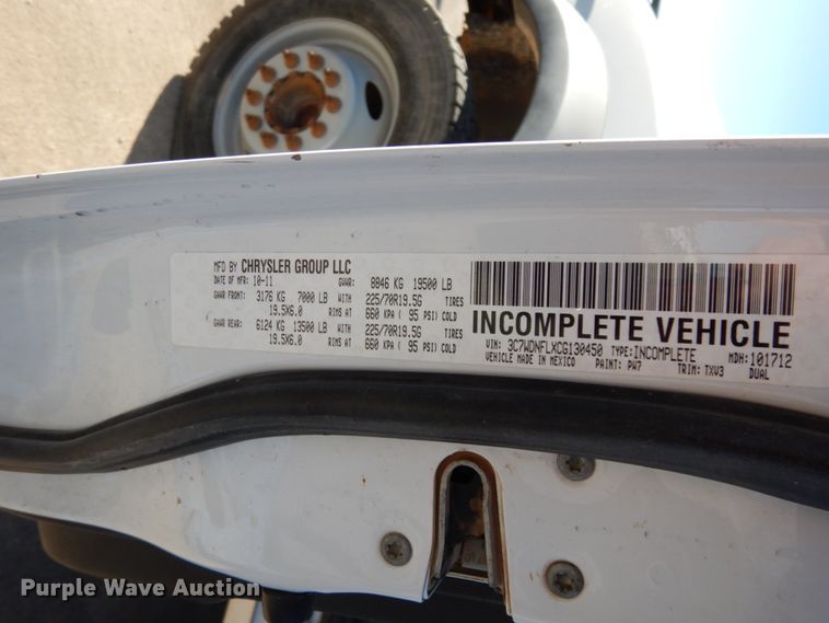 image for item DJ8094 2012 Dodge Ram 5500HD  Crew Cab flatbed truck