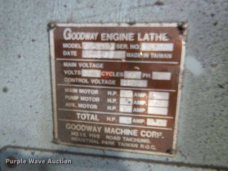 image for item DL2553 1991 Goodway GW1660 engine lathe
