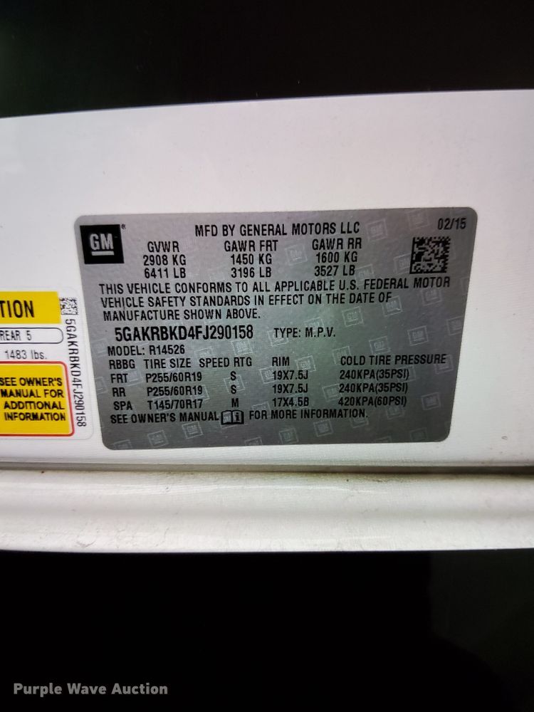 image for item EL9658 2015 Buick Enclave