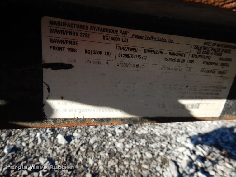 image for item FW9947 2003 Performance utility trailer