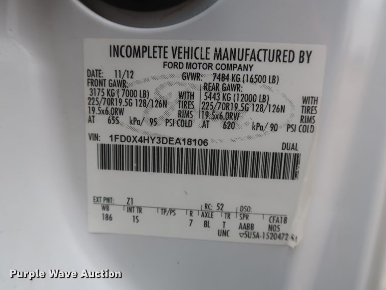 image for item HK9638 2013 Ford F450 Super Duty  truck cab and chassis