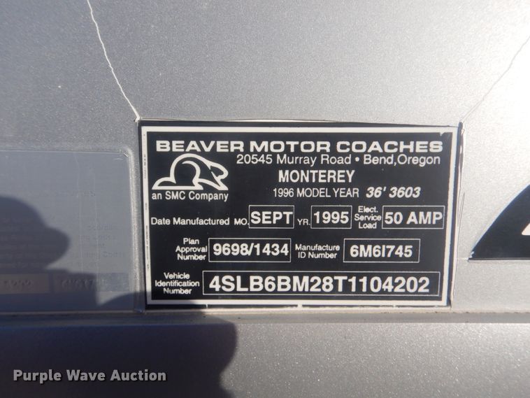 image for item HX9046 1996 Beaver Motor Coaches Monterey  RV