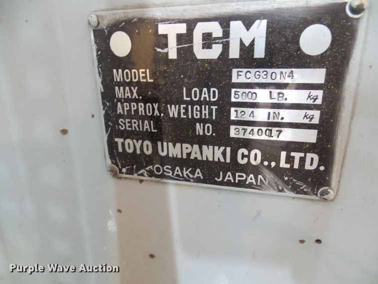 image for item DG2162 TCM FCG30N4  forklift