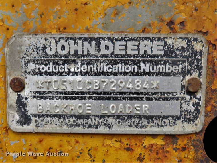 image for item DI3993 1986 John Deere 510C  backhoe