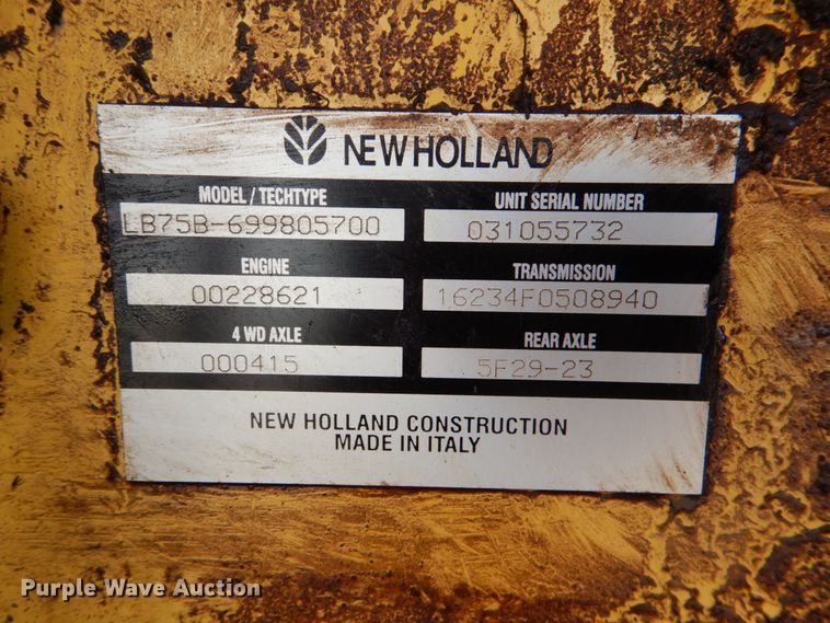 image for item DJ0362 2005 New Holland LB75B  backhoe