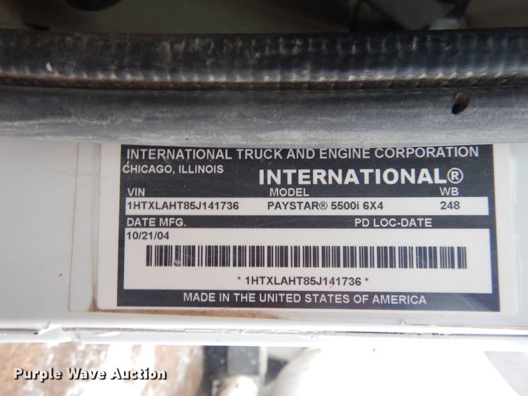 image for item DJ4817 2005 International Paystar 5500i  ready mix truck