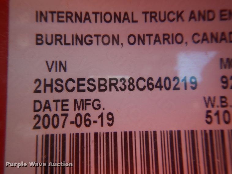 image for item DJ4848 2008 International 9200i  semi truck
