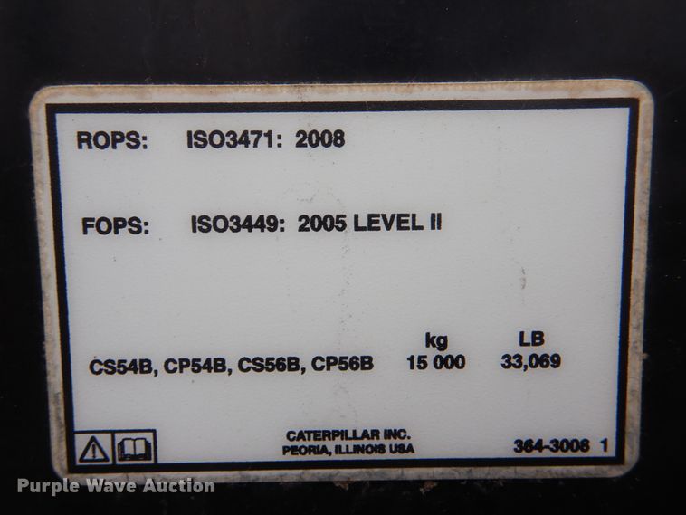 image for item DJ8583 2013 Caterpillar CS54B  single drum roller