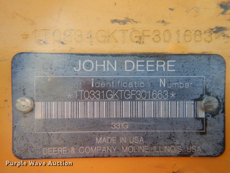 image for item IG9037 2016 John Deere 331G  tracked skid steer loader