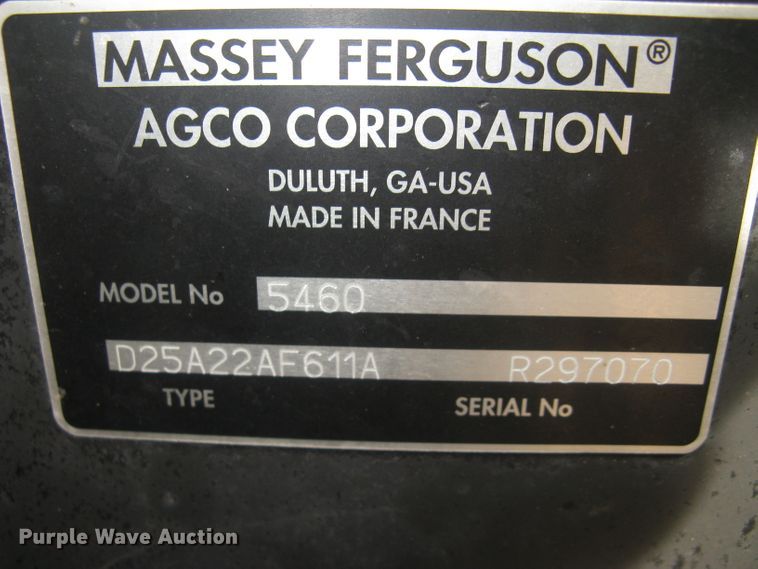 image for item DC1481 2007 Massey-Ferguson 5460  Dyna-4 MFWD tractor