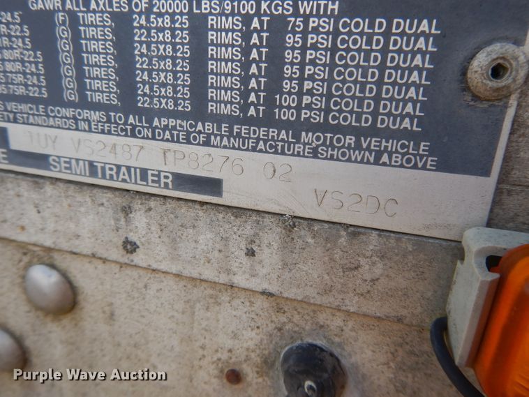 image for item DE2563 1996 Utility VS2DC dry van trailer