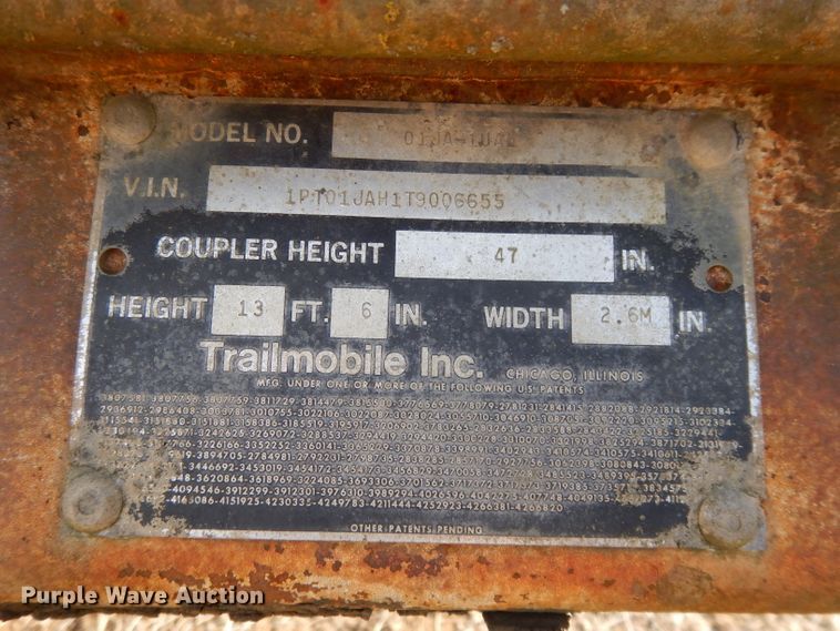 image for item DE2564 1996 Trailmobile 01JA-1UAL dry van trailer