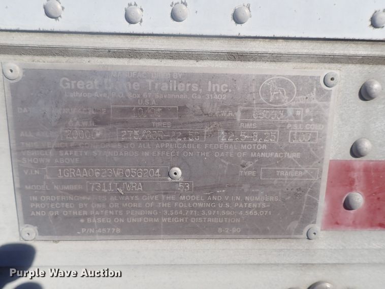 image for item DI4715 1997 Great Dane dry van trailer