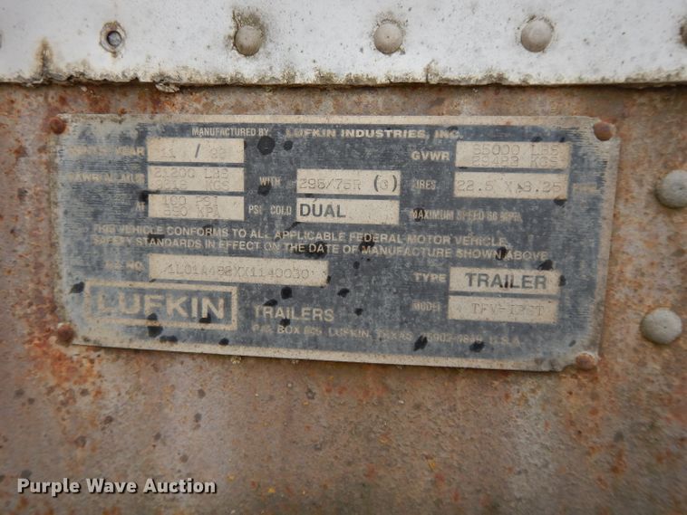 image for item DL2645 1999 Lufkin TF-IRST dry van trailer