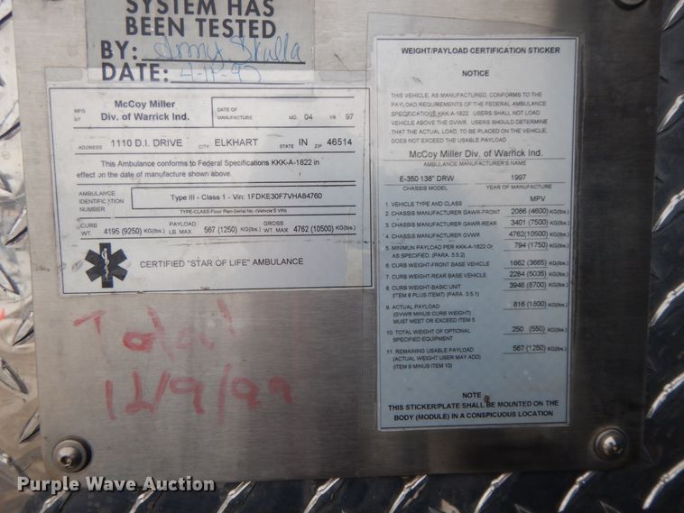 image for item DF3247 2010 Ford E350 Super Duty  ambulance