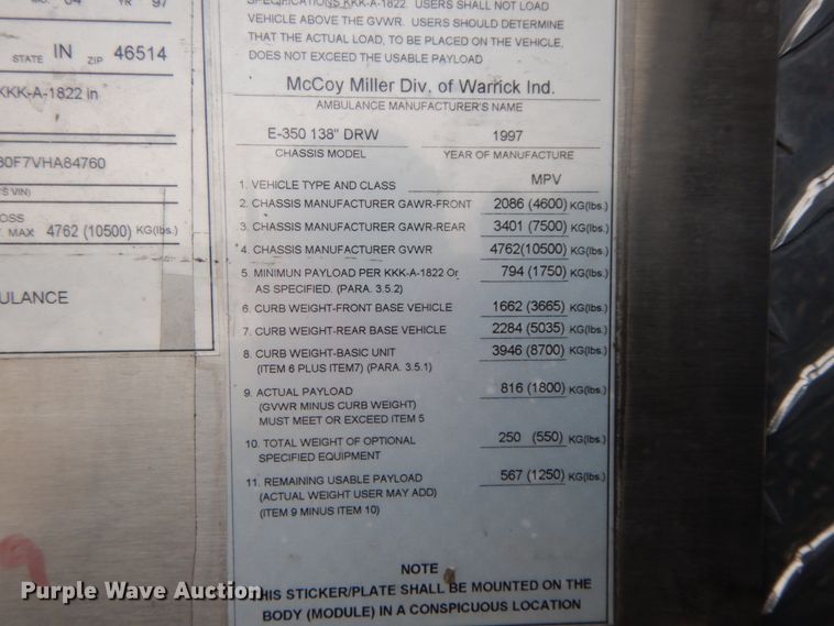 image for item DF3247 2010 Ford E350 Super Duty  ambulance